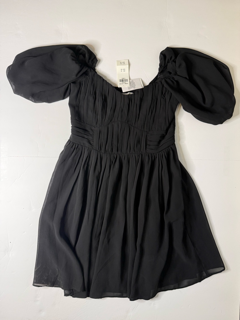 Abercrombie & Fitch Black Puff-Sleeve Mini Dress